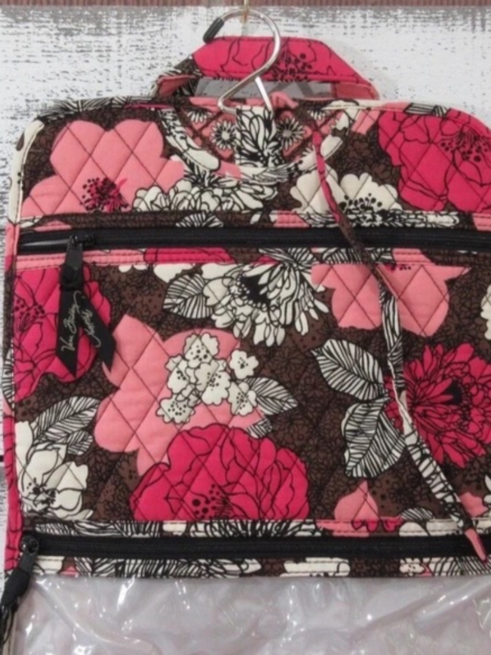 Rare Vera Bradley Mocha Rouge Floral Travel Organizer Bag – Four Compartments, G - Picture 3 of 7
